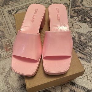 Pink jelly block heel